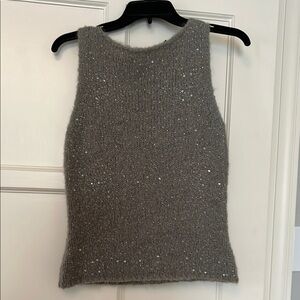 Isda & Co. Taupe Sleeveless Knit Top with Sequins/Holiday